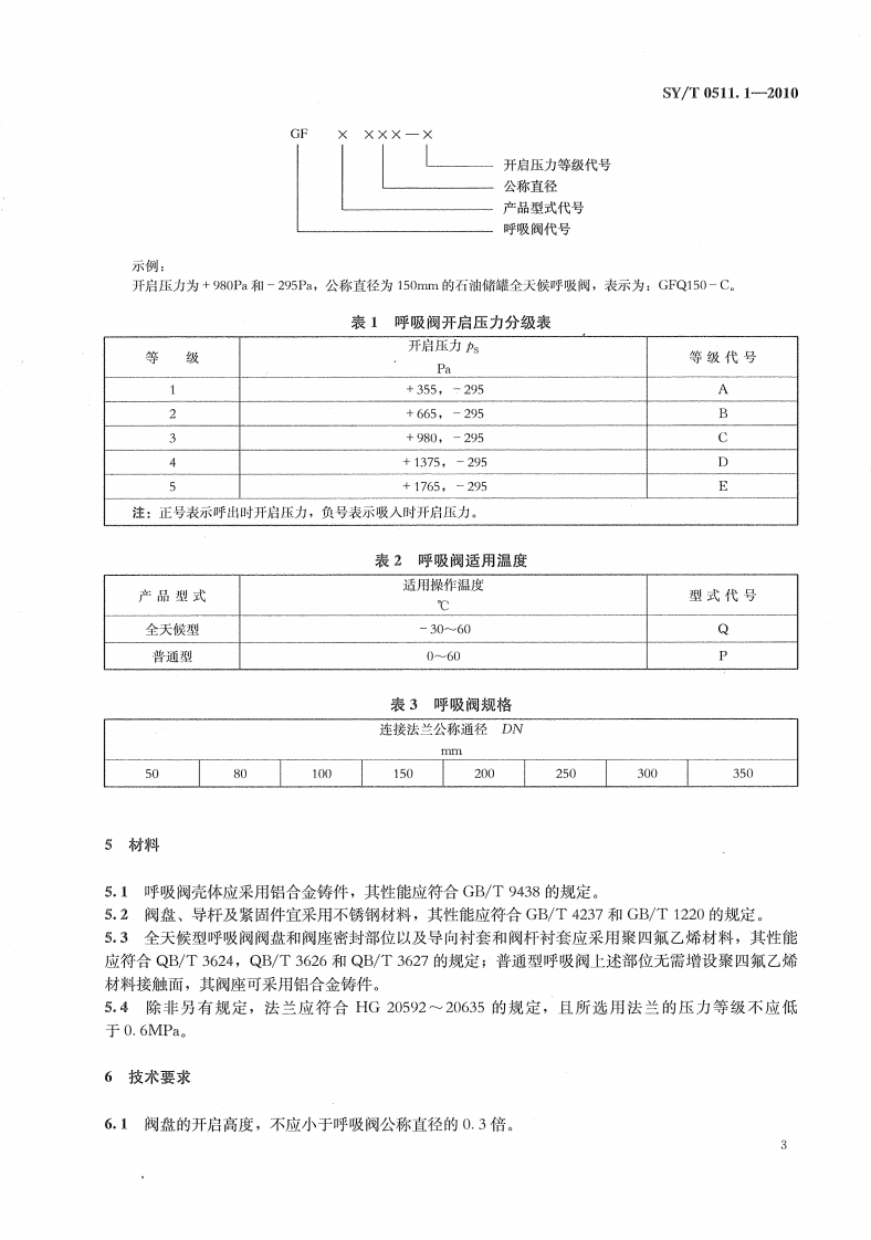 【储罐22】SYT_0511.1-2010;_石油储罐附件_第1部分：呼吸阀.pdf 第6页