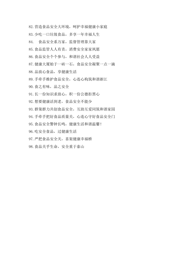 食物安全标语大全.docx 第4页